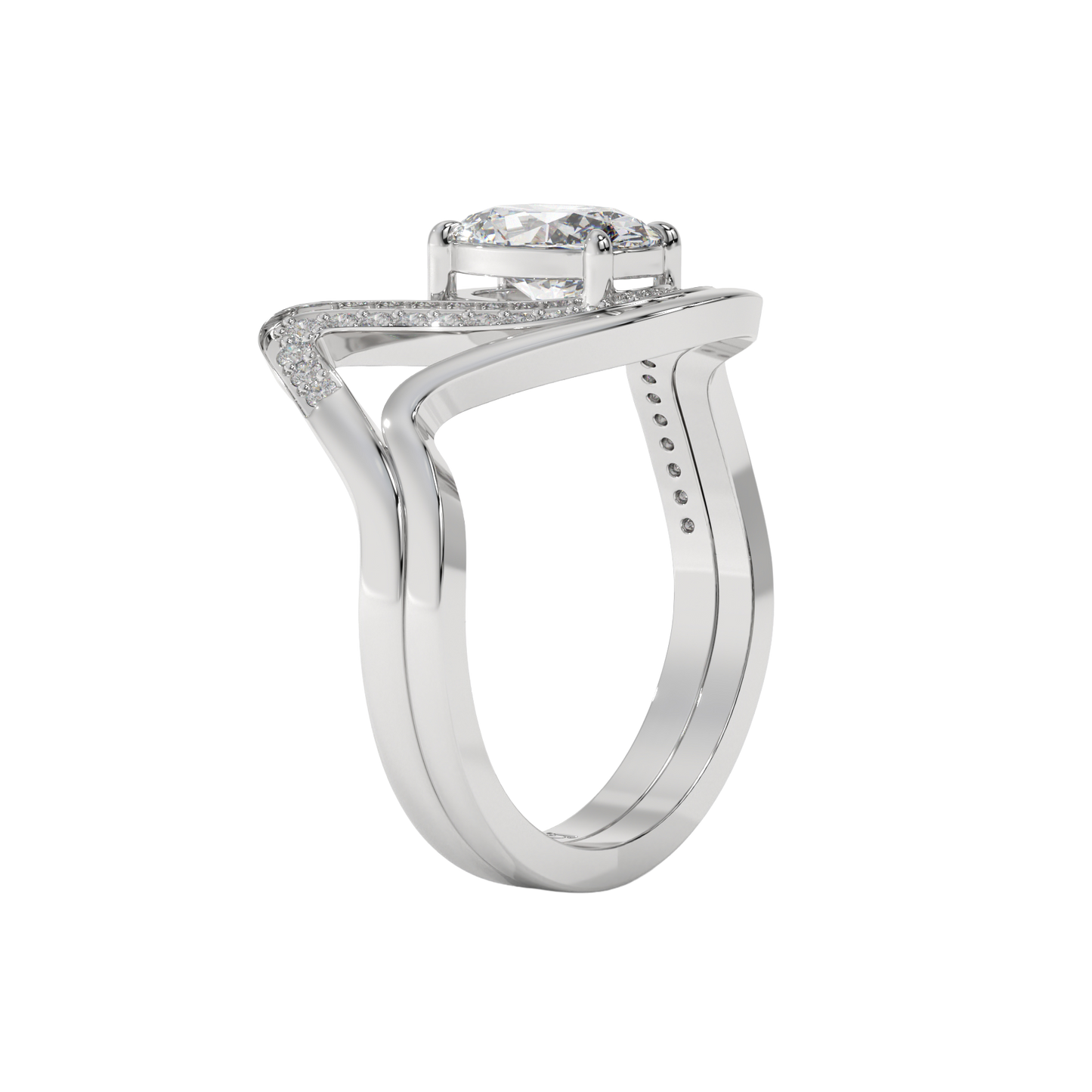 Eternal Wave Oval Diamond Ring Caratlink