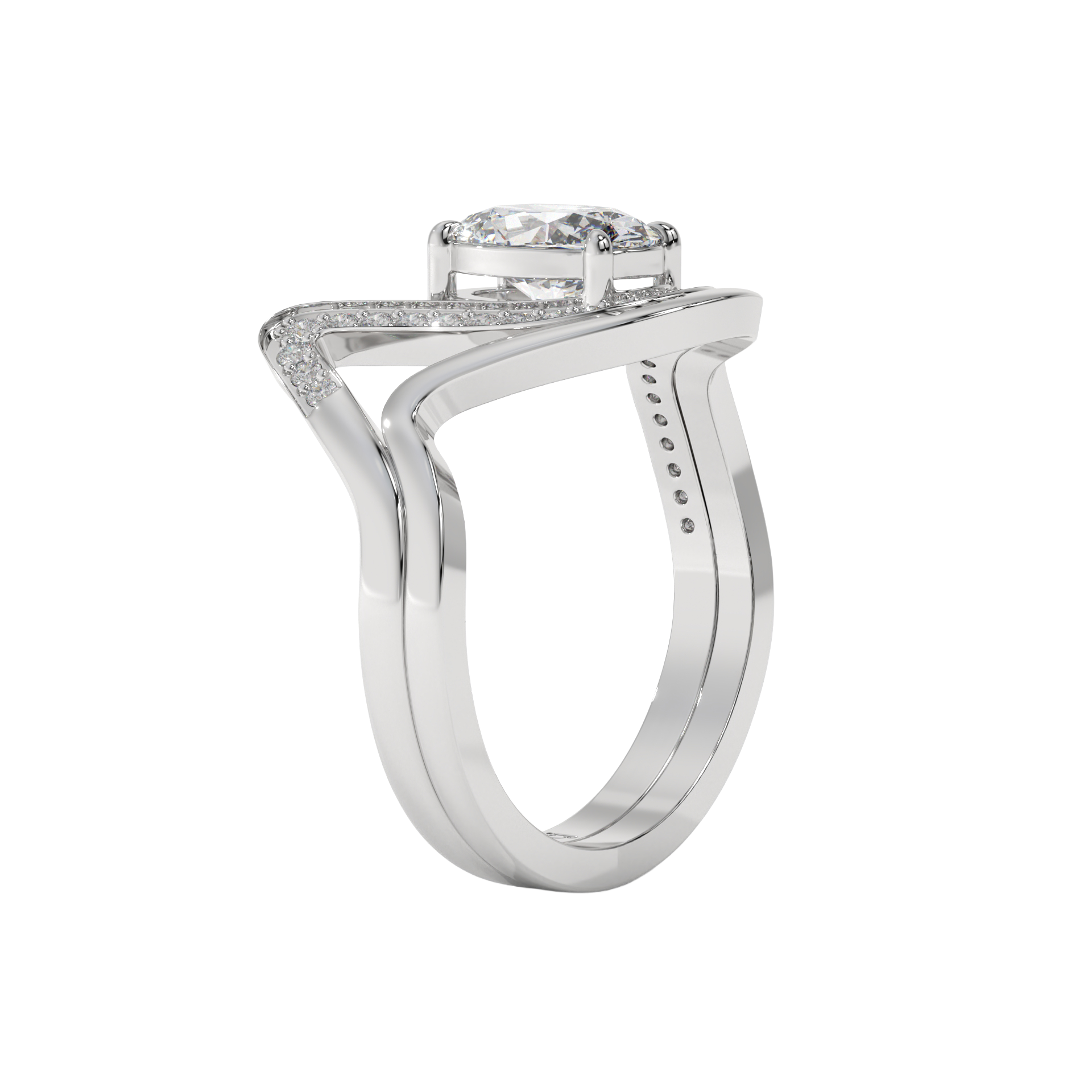 Eternal Wave Oval Diamond Ring Caratlink