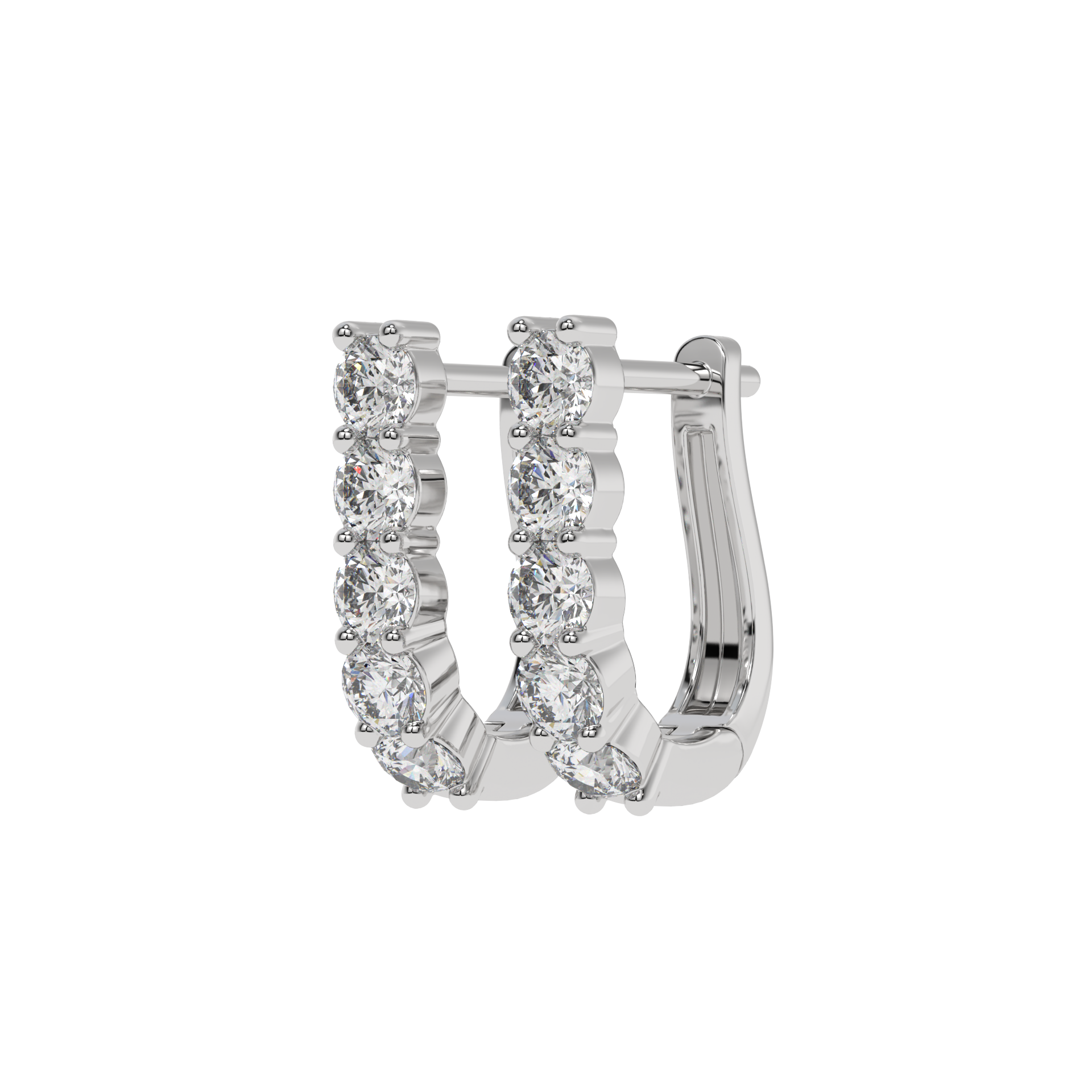 Classic Round Diamond Hoop Earrings CaratLink