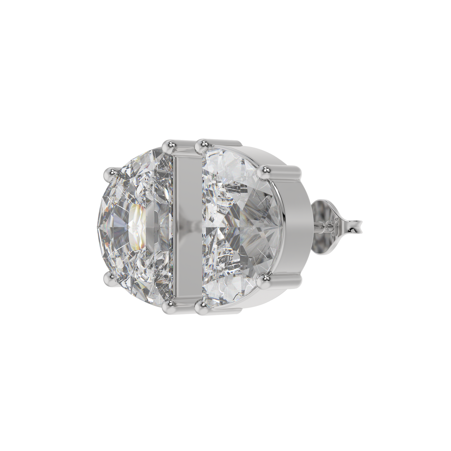 Half Moon Diamond Stud Earrings Caratlink