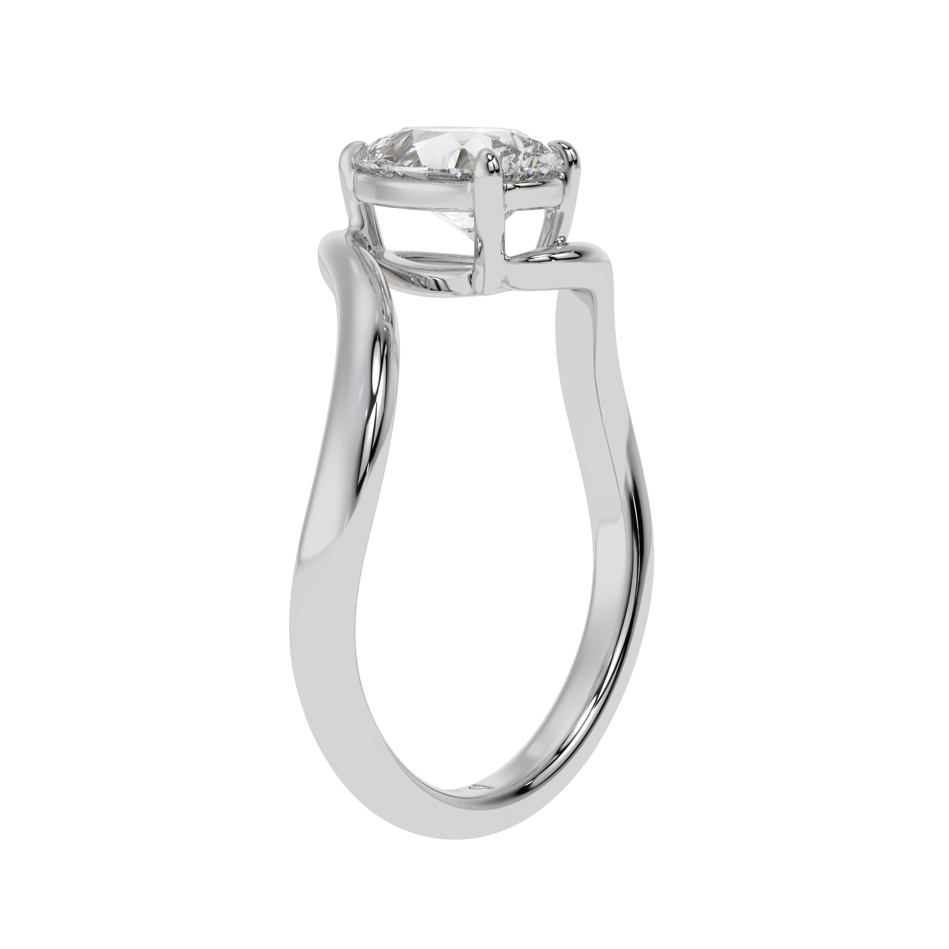 Grace Twist Pear Solitaire Ring - Caratlink