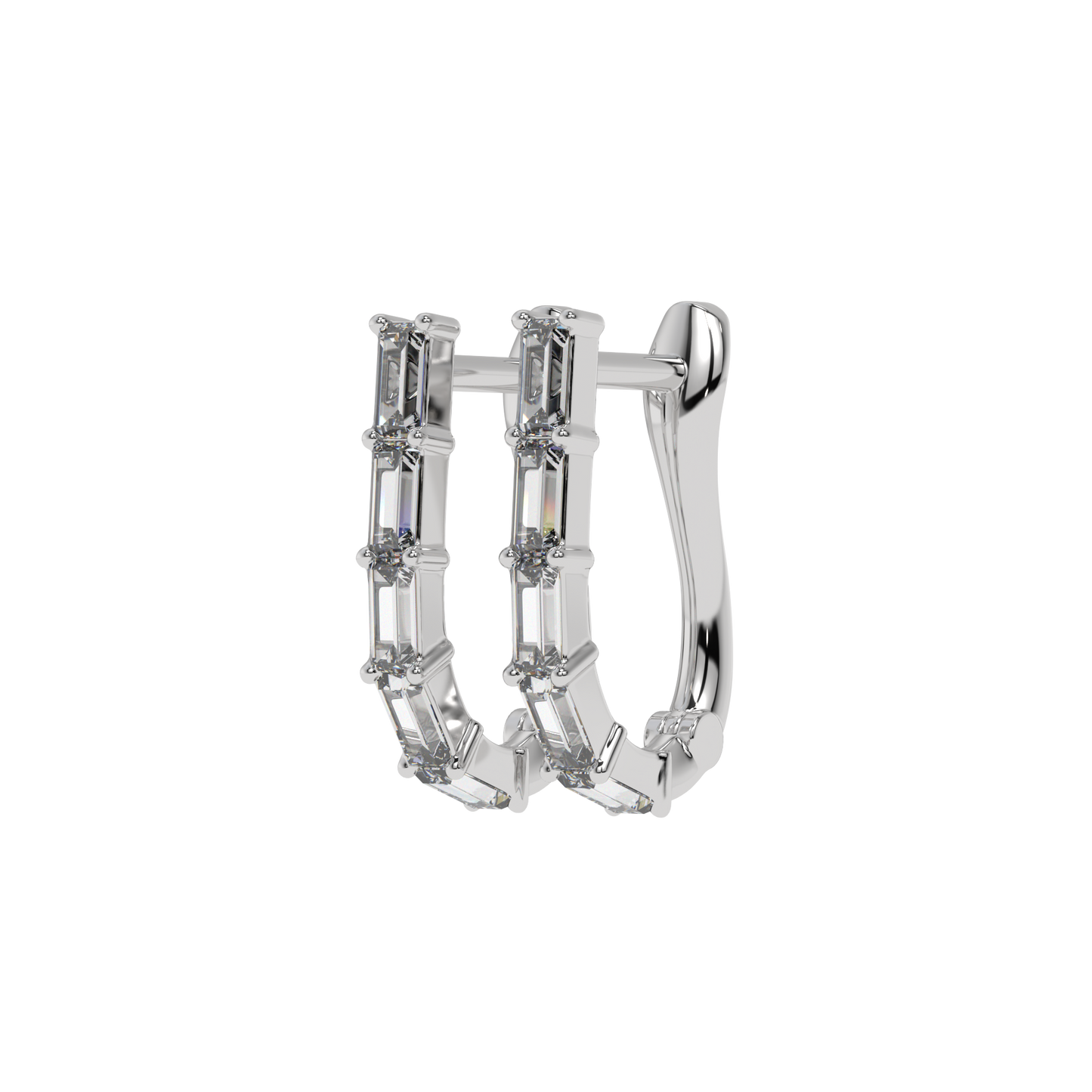Baguette Diamond Hoop Earrings CaratLink