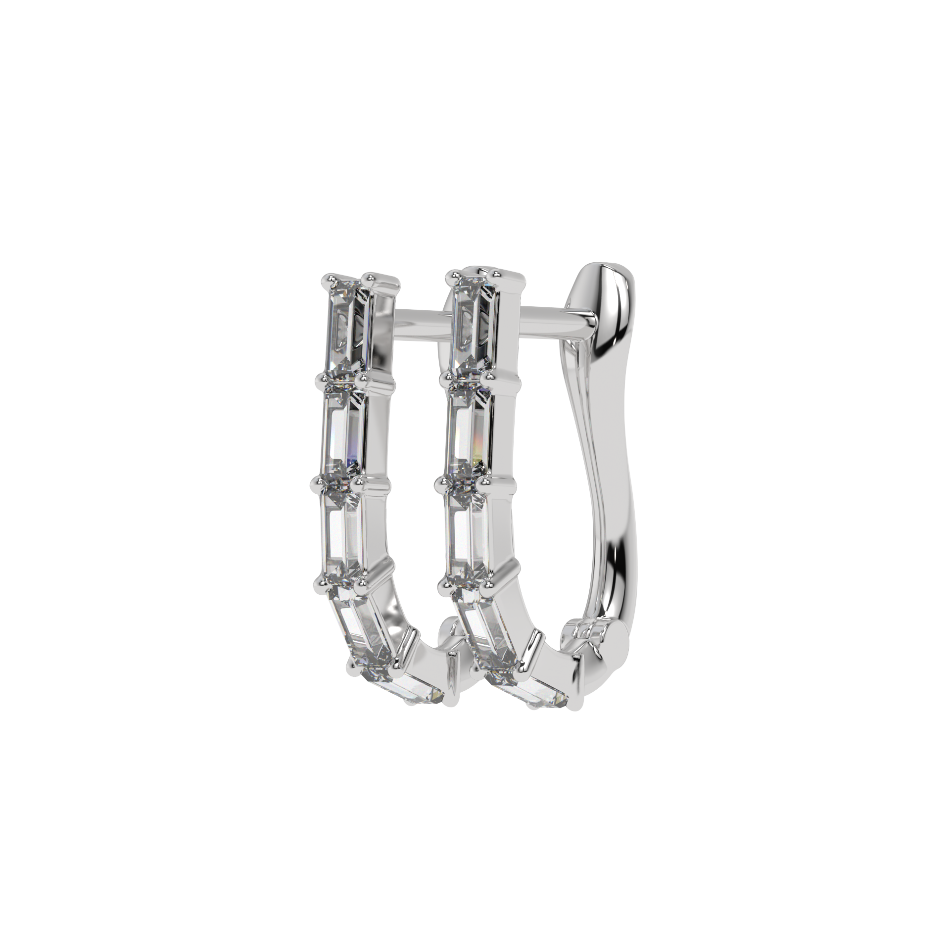 Baguette Diamond Hoop Earrings CaratLink