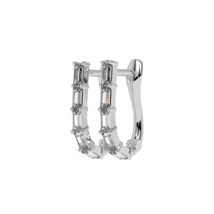 Baguette Diamond Hoop Earrings CaratLink