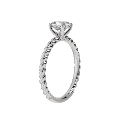 Twisted Rope Cushion Solitaire Ring - Caratlink