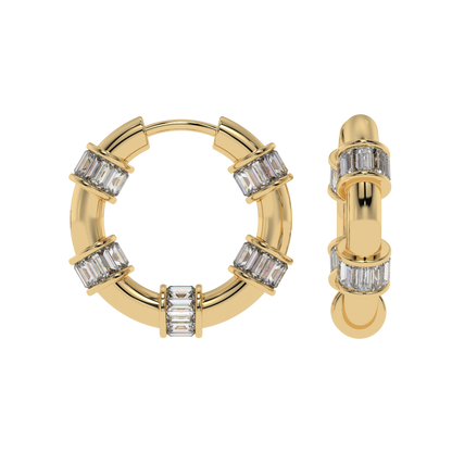 Radiant Baguette Hoop Earrings