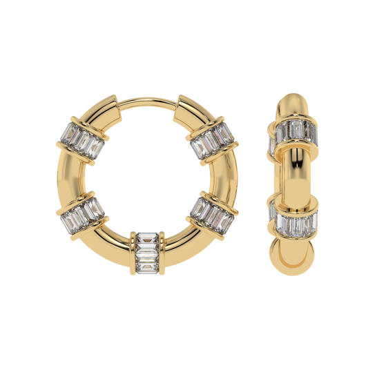 Radiant Baguette Hoop Earrings