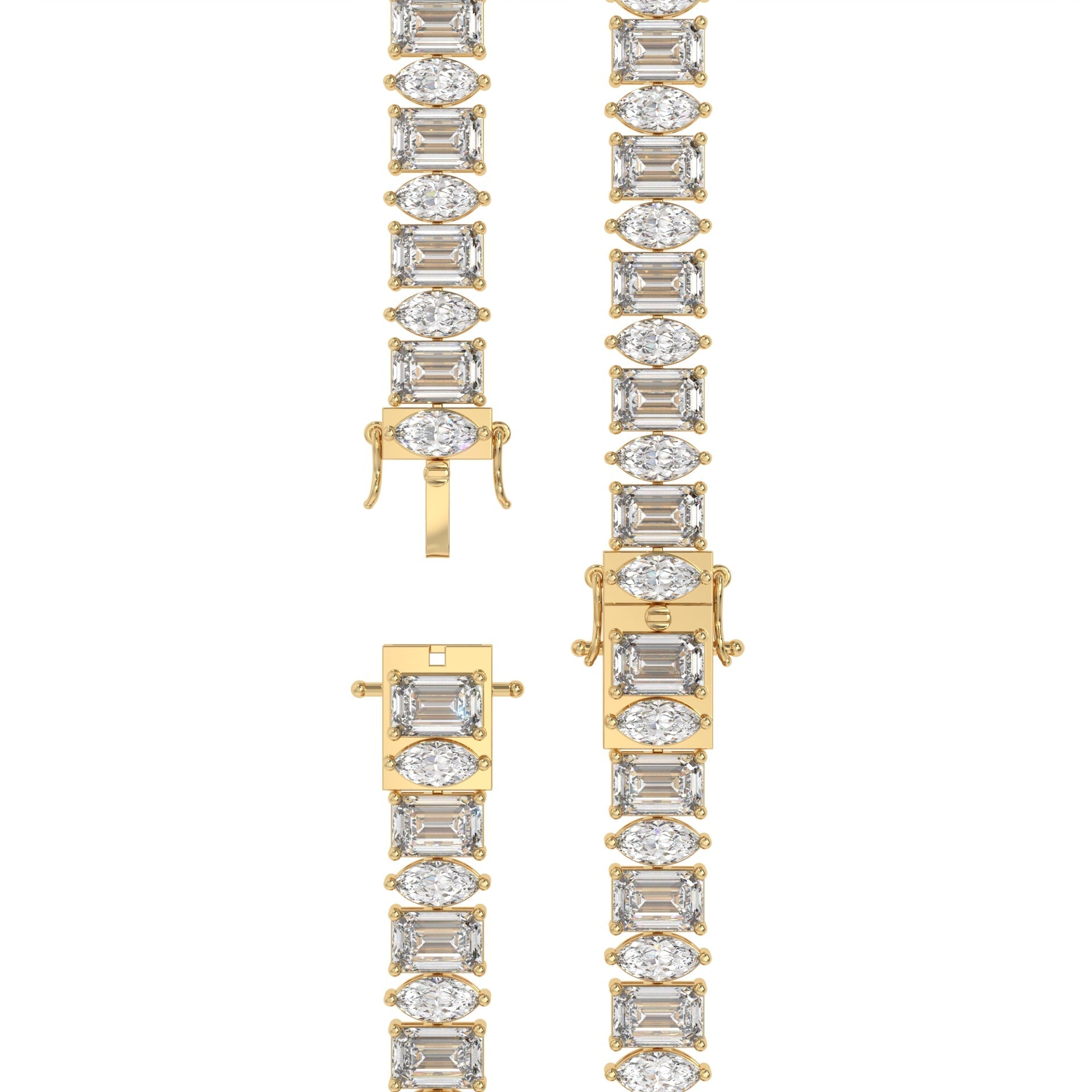 Emerald and Marquise Diamond Bracelet Caratlink