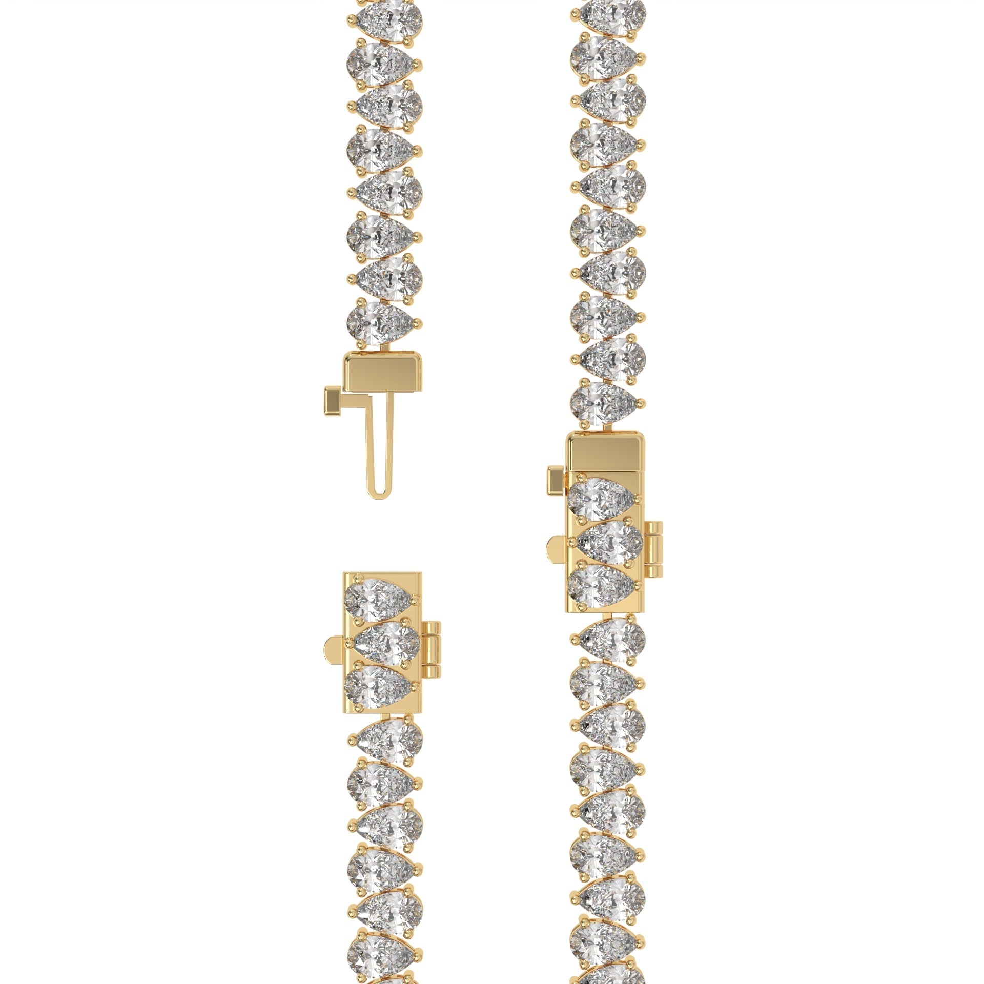 Pear Elegance Diamond  Tennis Bracelet Caratlink