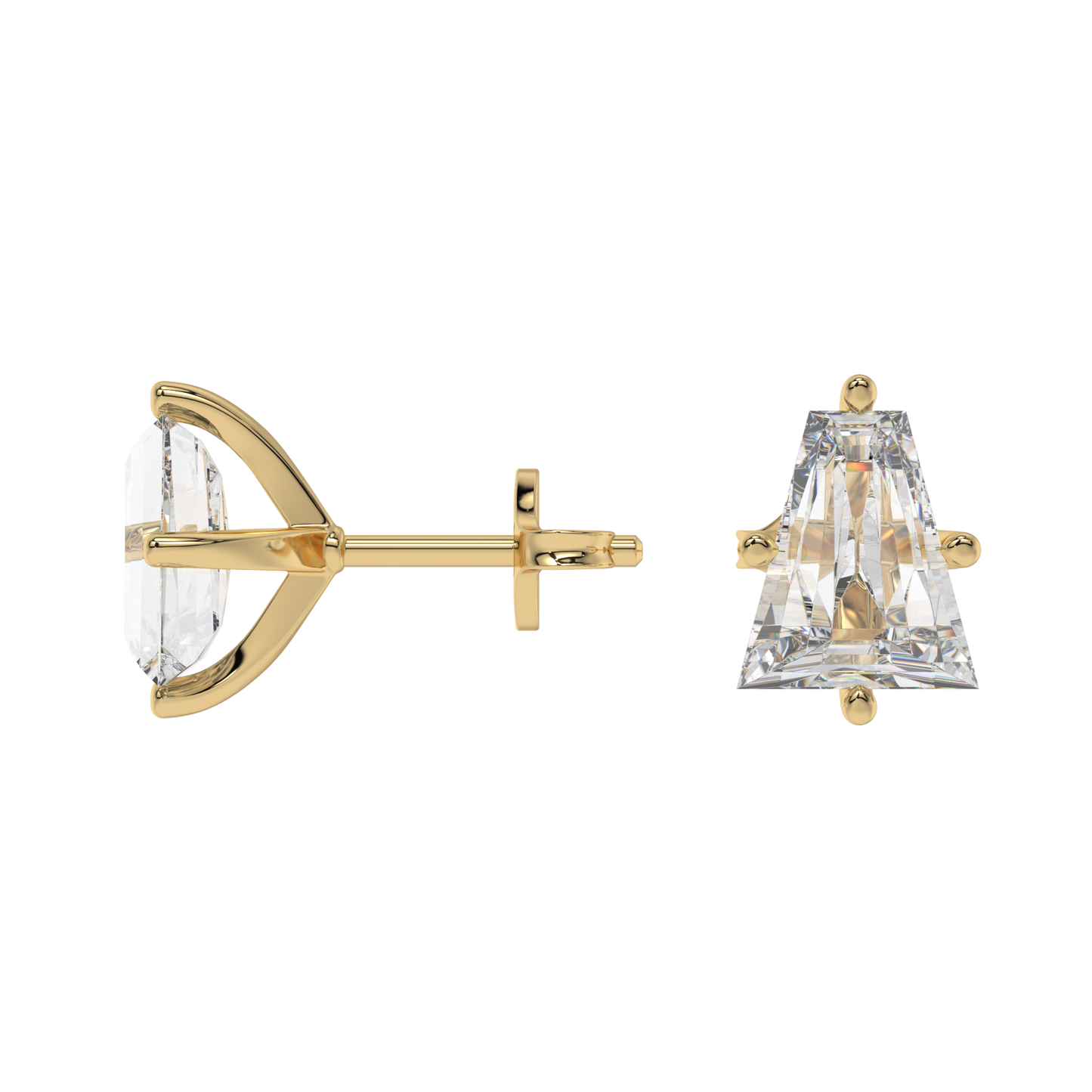 Tapered Baguette Diamond Stud Earrings Caratlink