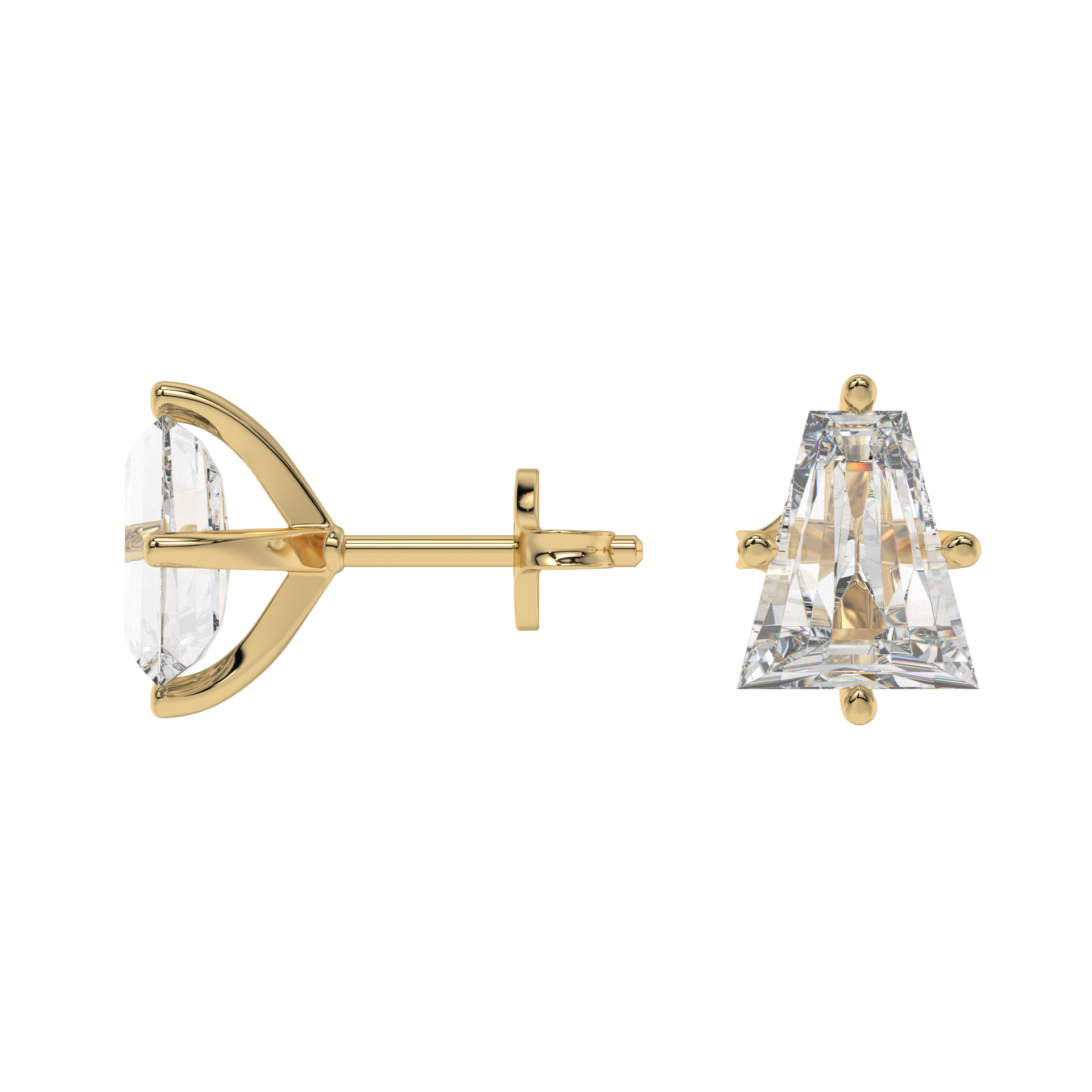 Tapered Baguette Diamond Stud Earrings Caratlink