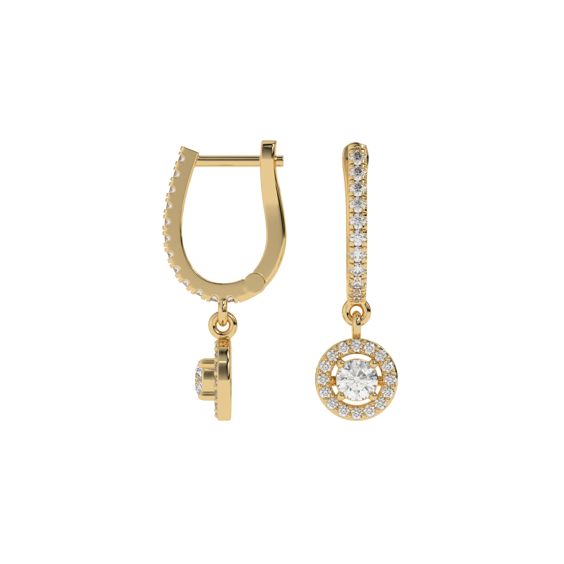 Halo Diamond Drop Earrings CaratLink