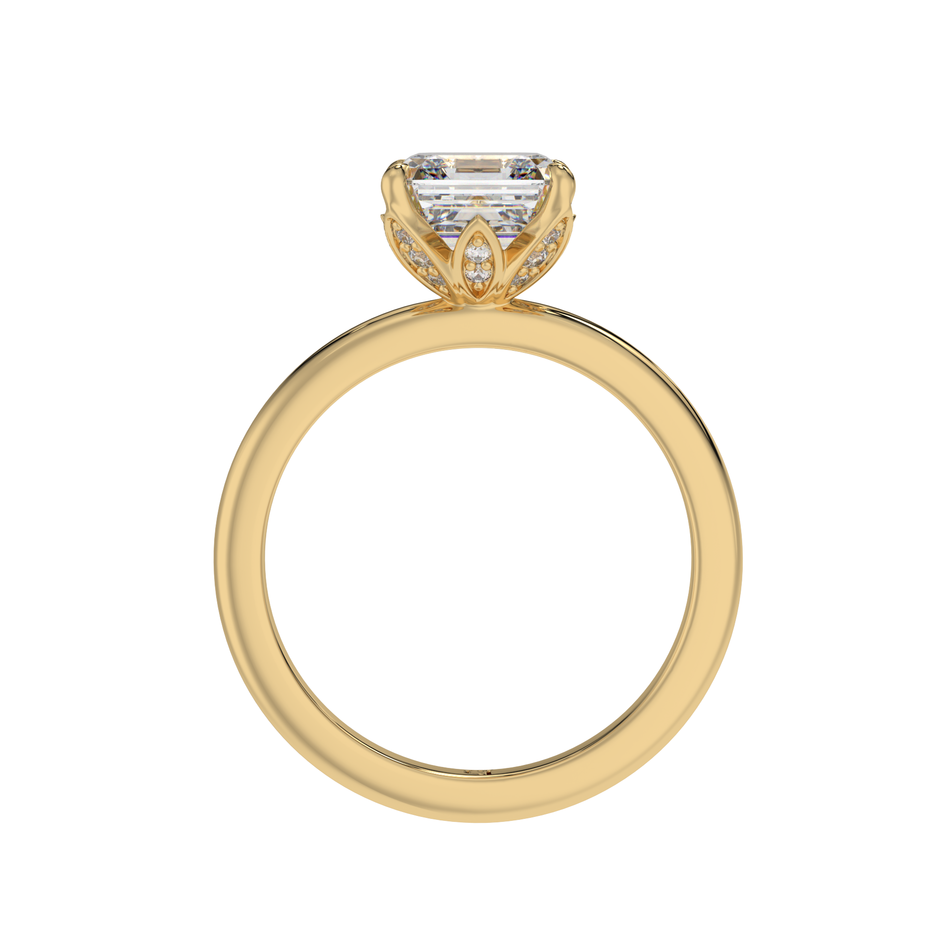 Royal Blossom Asscher Solitaire Ring - Caratlink
