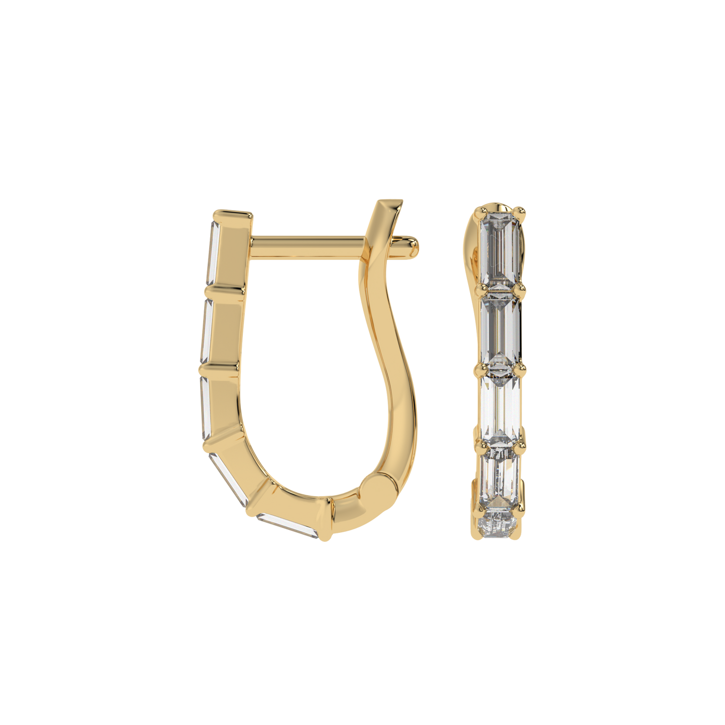 Baguette Diamond Hoop Earrings CaratLink