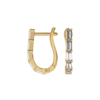 Baguette Diamond Hoop Earrings CaratLink