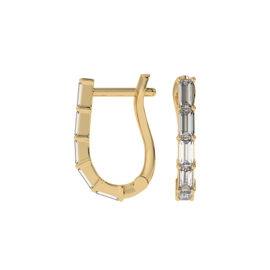 Baguette Diamond Hoop Earrings