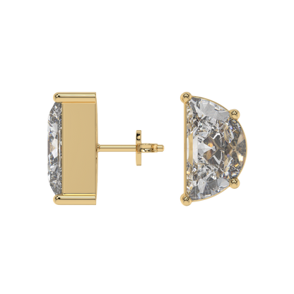 Half Moon Diamond Stud Earrings Caratlink