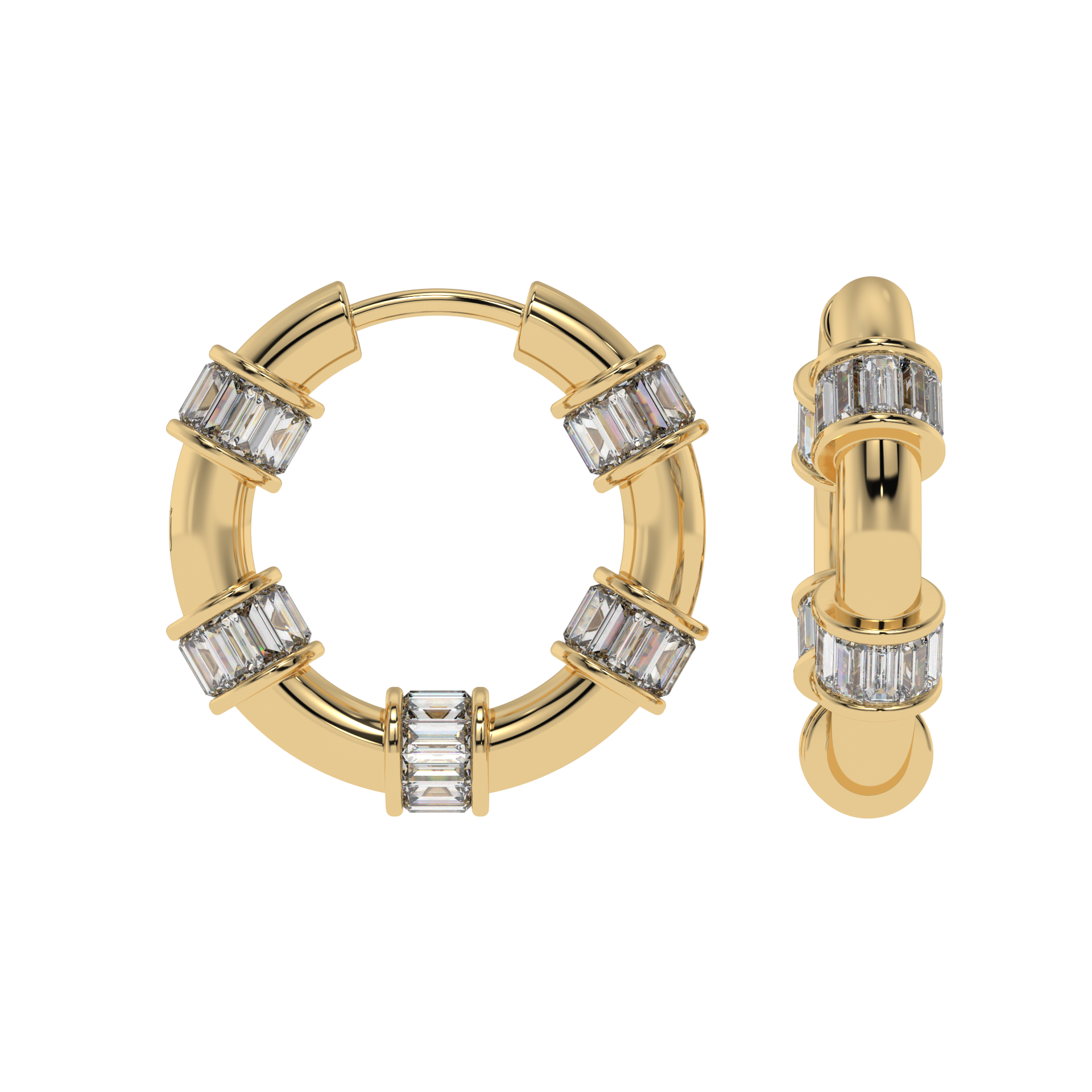 Radiant Baguette Hoop Earrings CaratLink