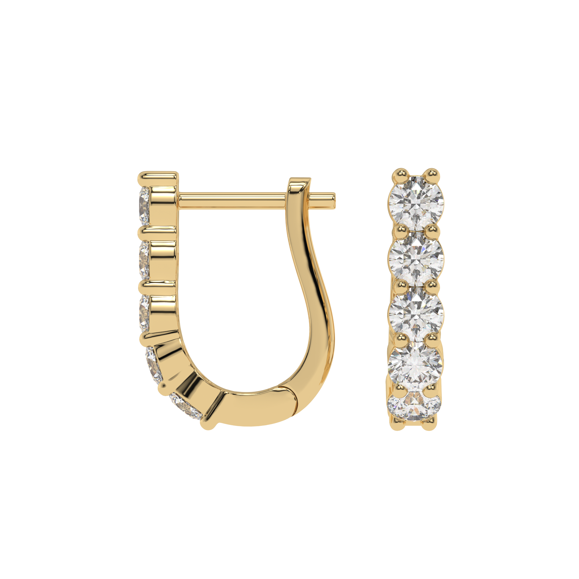 Classic Round Diamond Hoop Earrings CaratLink