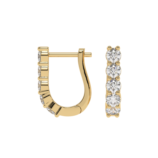 Classic Round Diamond Hoop Earrings