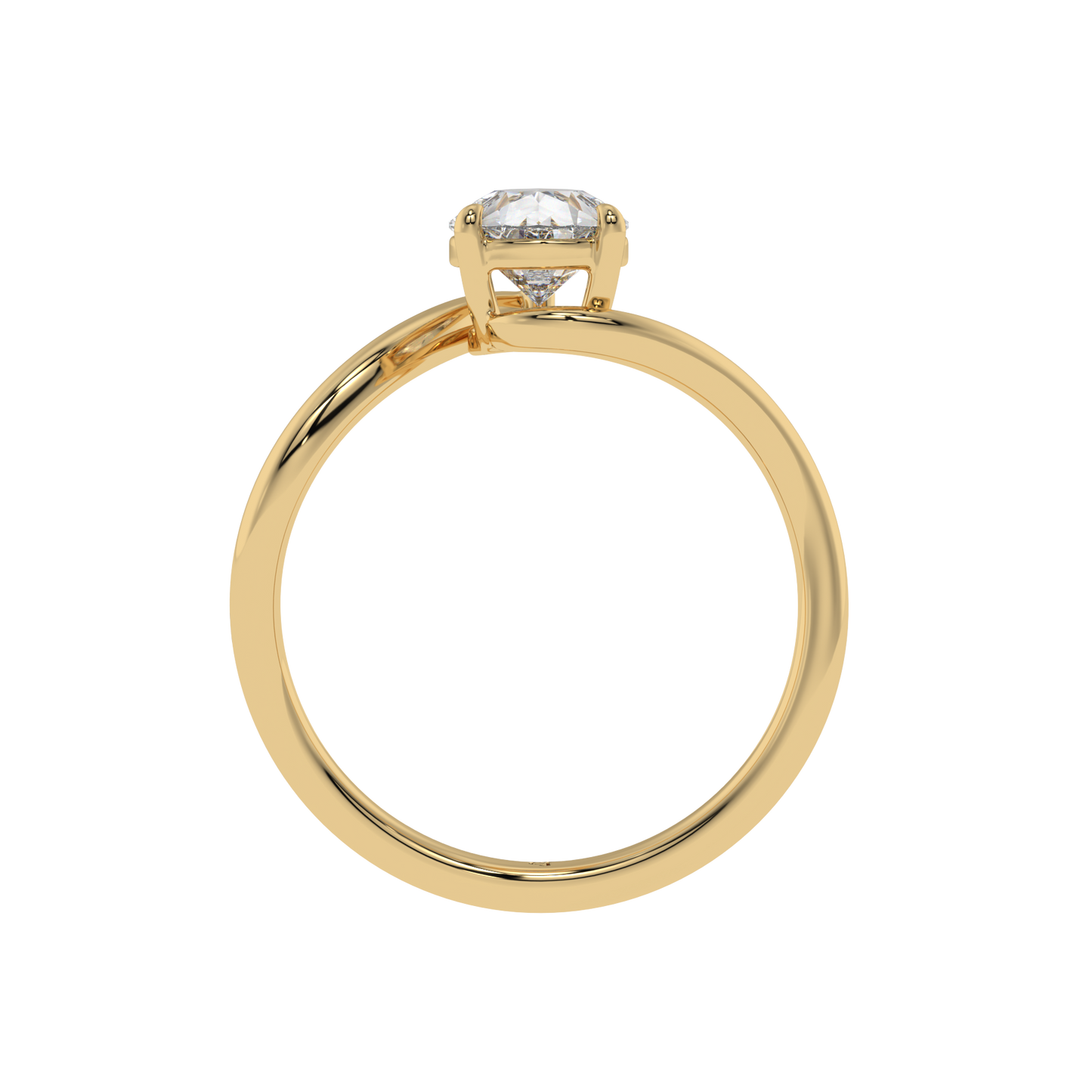 Grace Twist Pear Solitaire Ring - Caratlink