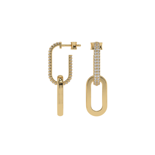 Diamond Link Drop Earrings