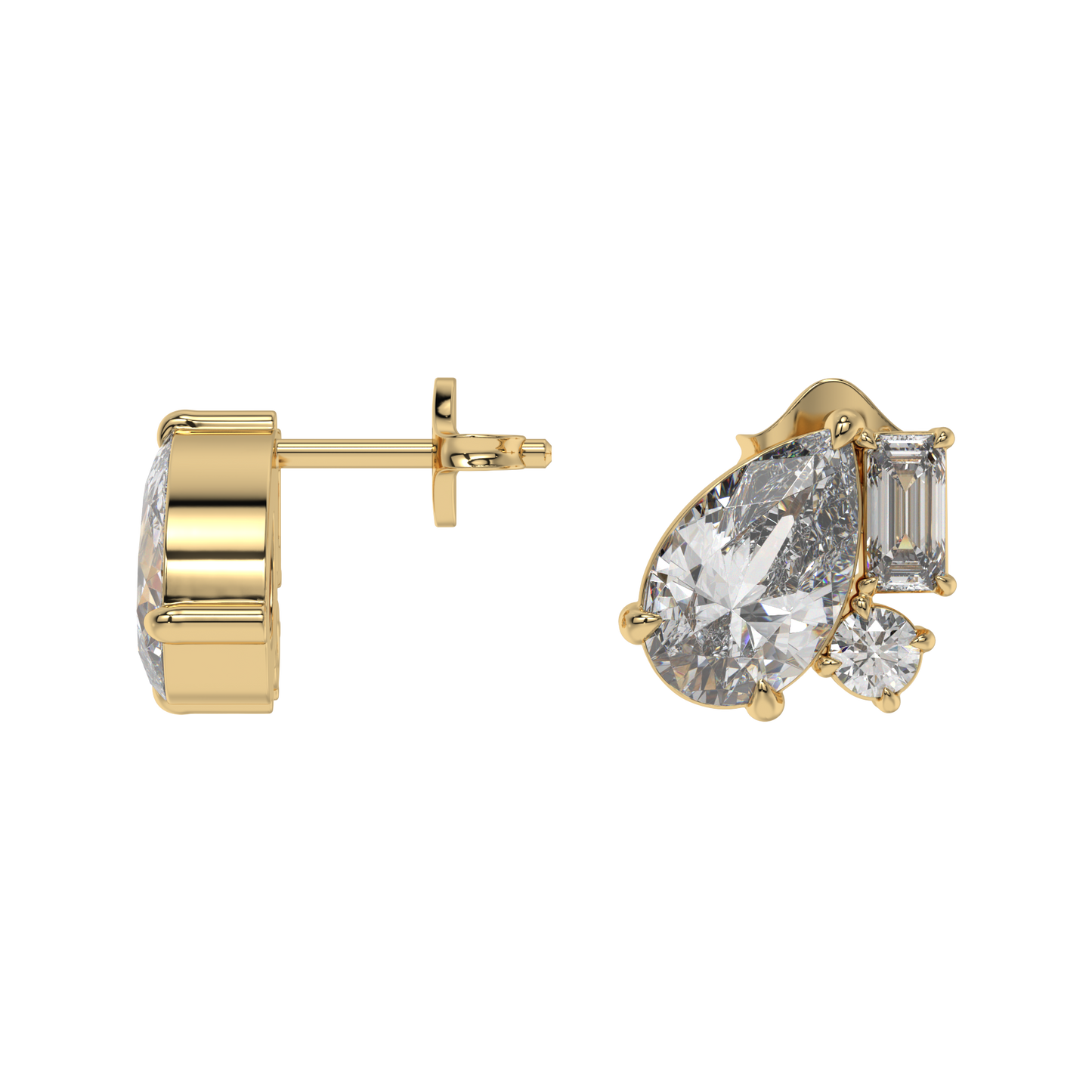 Pear Elegance Diamond Stud Earrings Caratlink