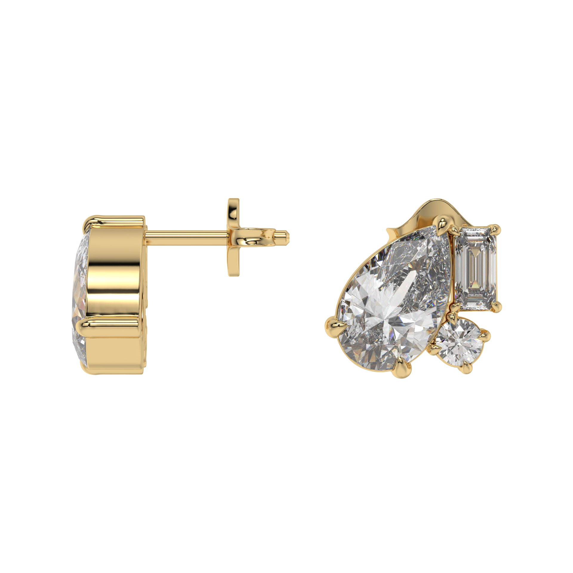 Pear Elegance Diamond Stud Earrings Caratlink