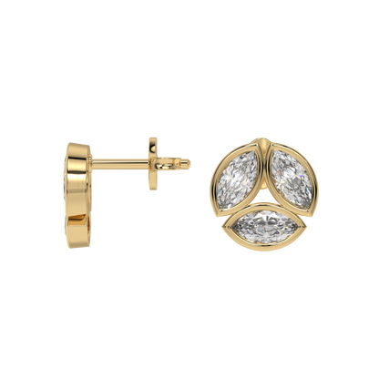 Marquise Trio Diamond Stud Earrings Caratlink