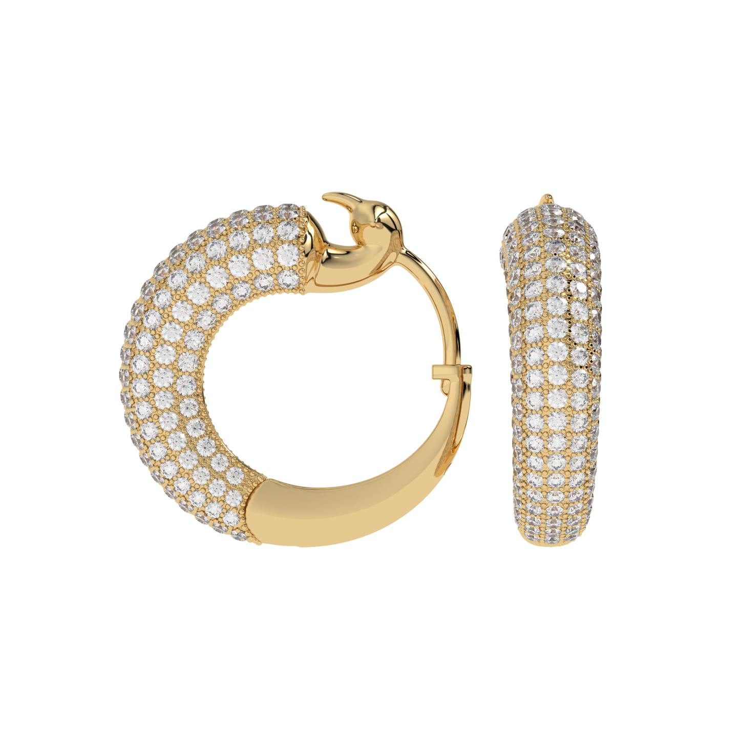 Pavé Diamond Wide Hoop Earrings CaratLink