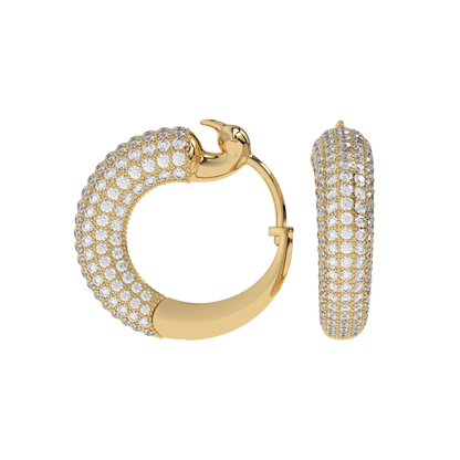 Pavé Diamond Wide Hoop Earrings CaratLink