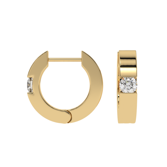 Classic Solitaire Hoop Earrings