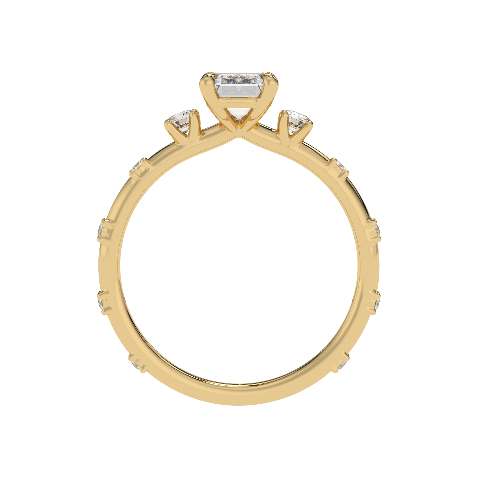 Celestial Glow Emerald Halo Ring - Caratlink