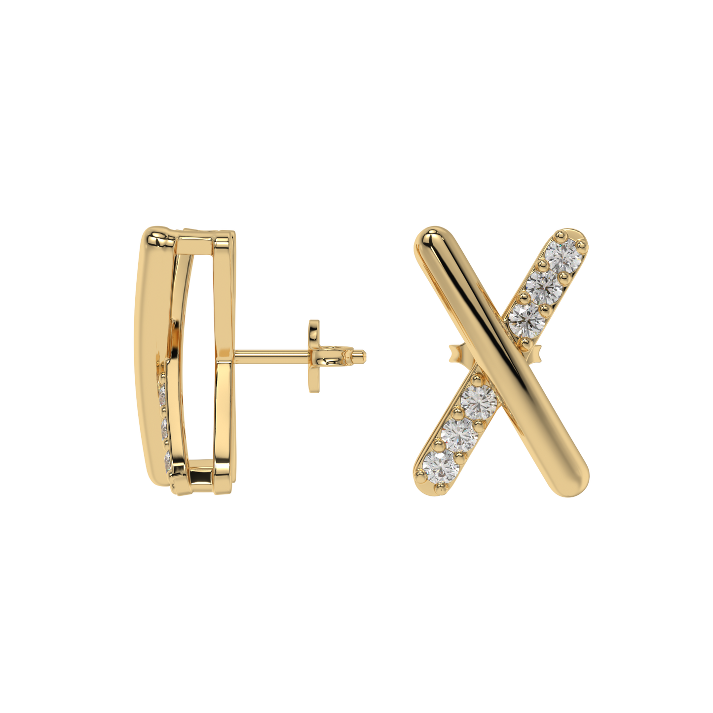 Crossline Diamond Studs CaratLink