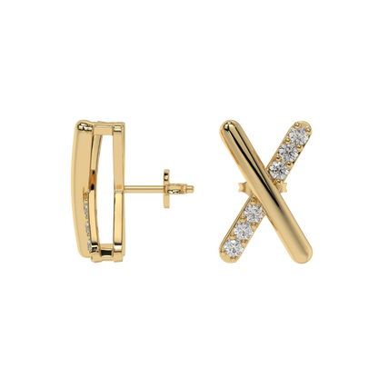 Crossline Diamond Studs CaratLink