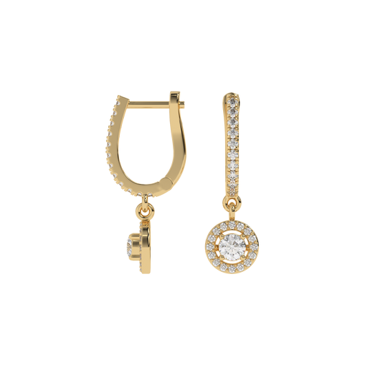 Halo Diamond Drop Earrings
