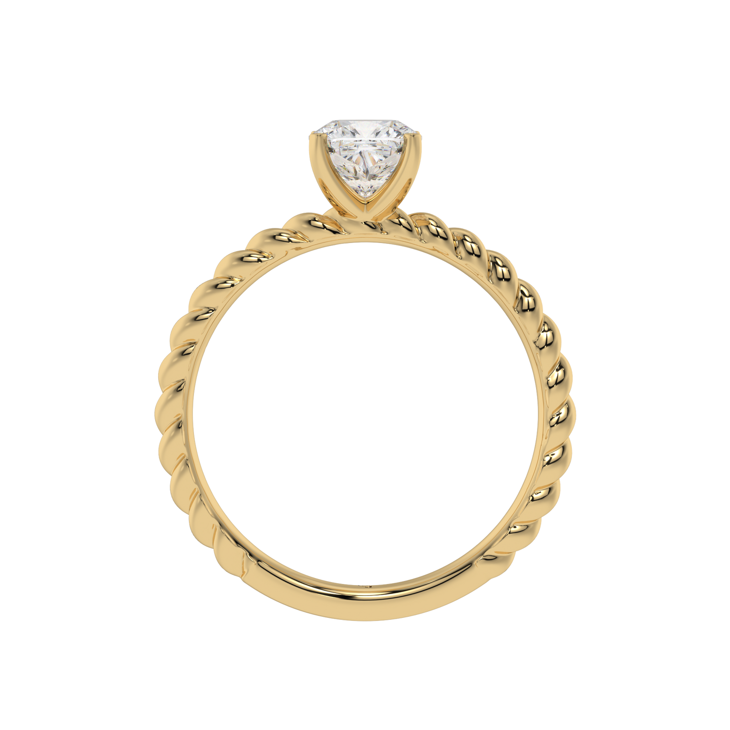 Twisted Rope Cushion Solitaire Ring - Caratlink