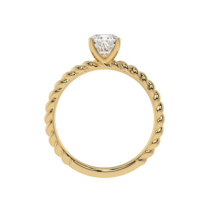 Twisted Rope Cushion Solitaire Ring - Caratlink