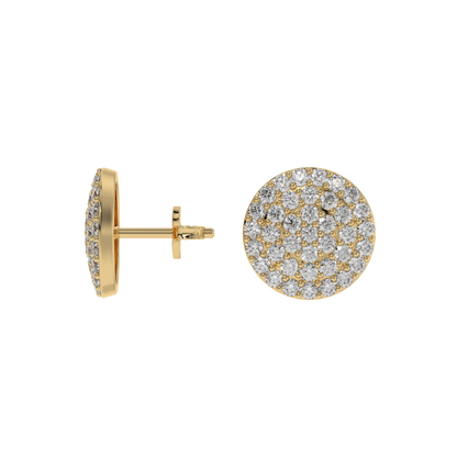 Pavé Round Diamond Stud Earrings Caratlink