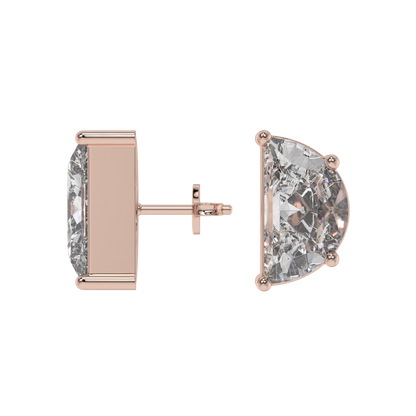 Half Moon Diamond Stud Earrings Caratlink