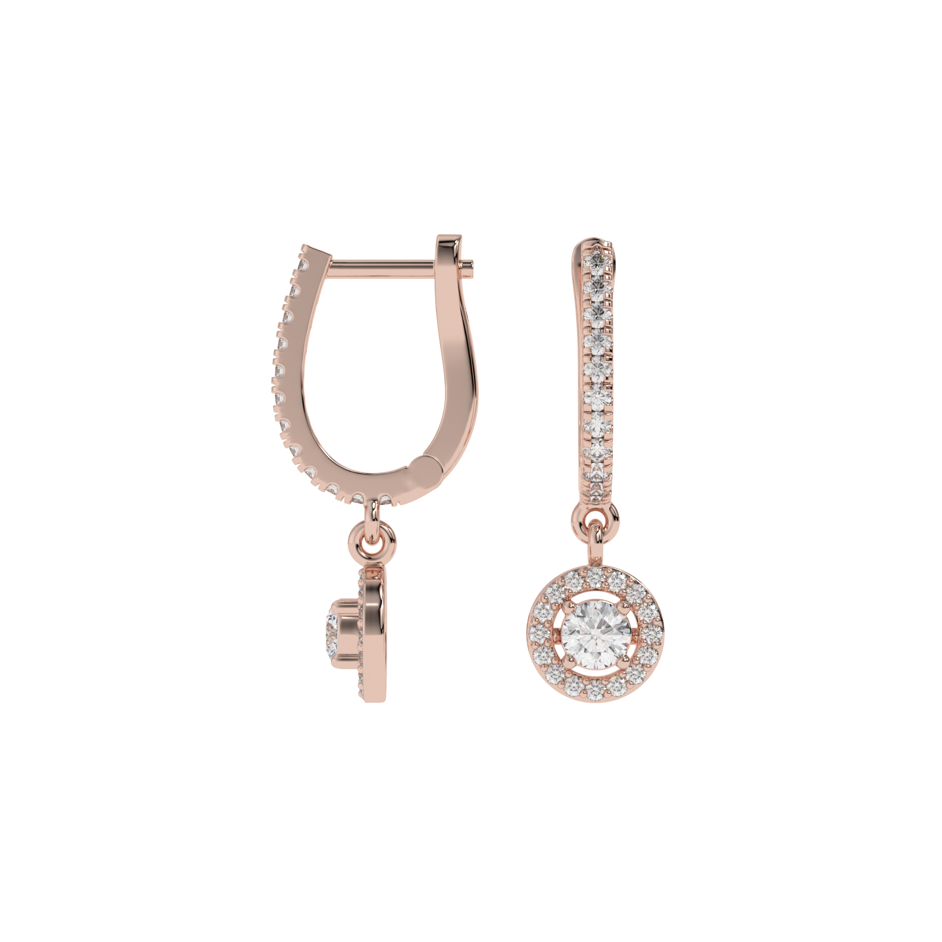 Halo Diamond Drop Earrings CaratLink