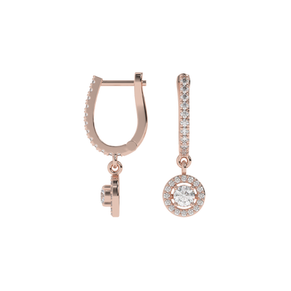 Halo Diamond Drop Earrings CaratLink