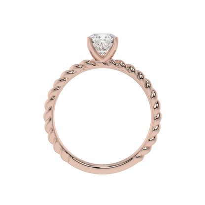 Twisted Rope Cushion Solitaire Ring - Caratlink