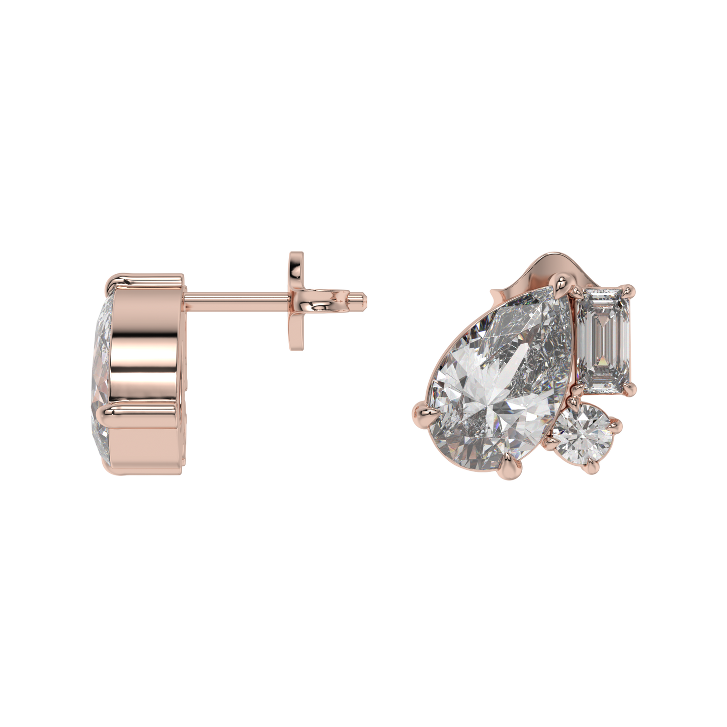 Pear Elegance Diamond Stud Earrings Caratlink