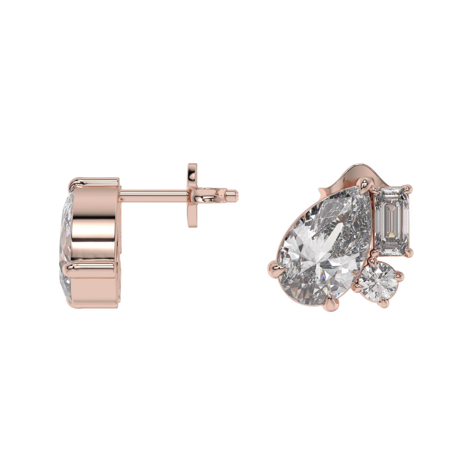 Pear Elegance Diamond Stud Earrings Caratlink