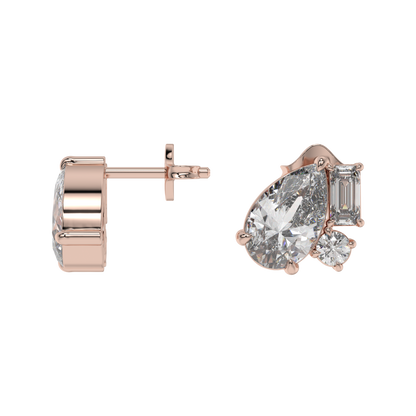 Pear Elegance Diamond Stud Earrings Caratlink