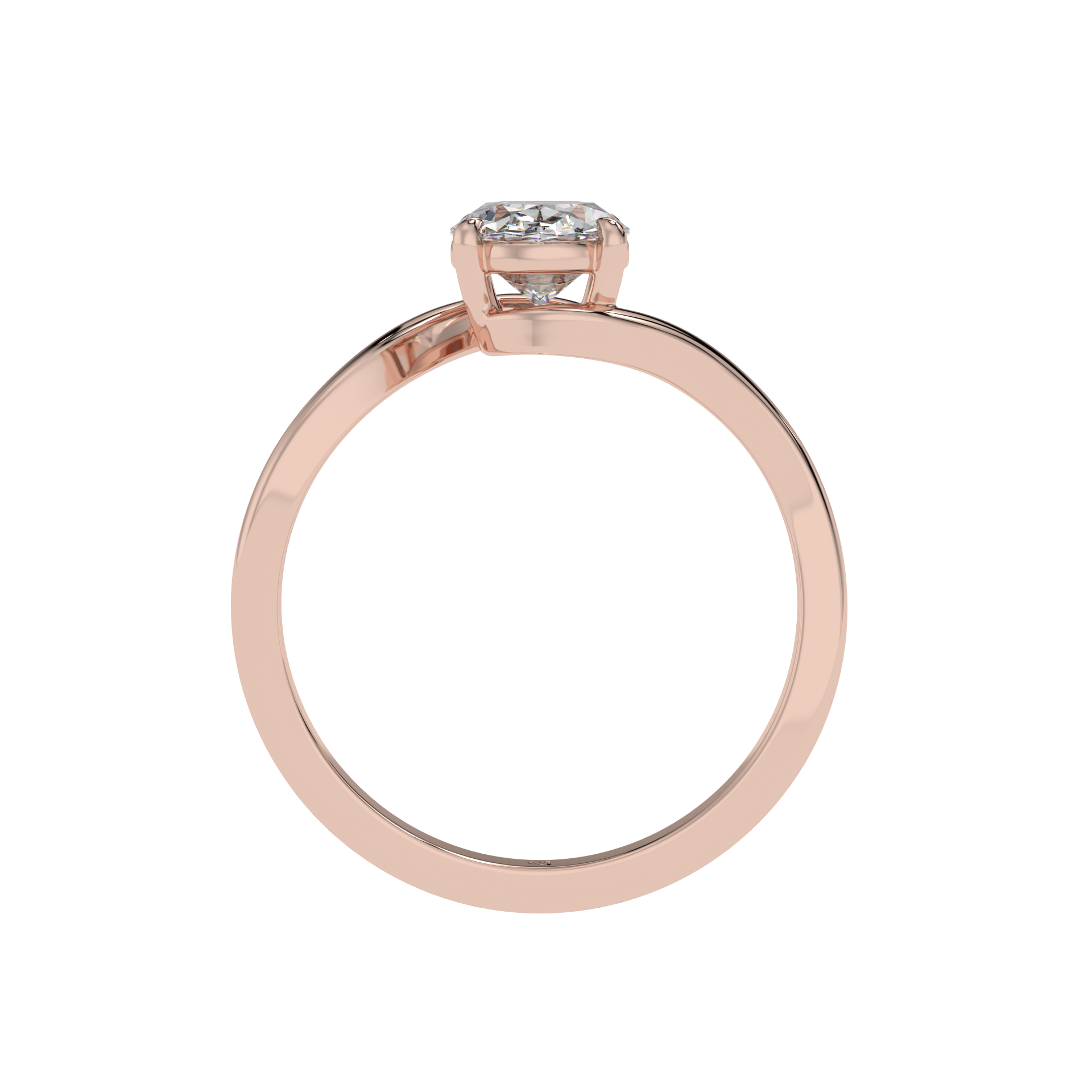 Serene Twist Oval Solitaire Ring - Caratlink