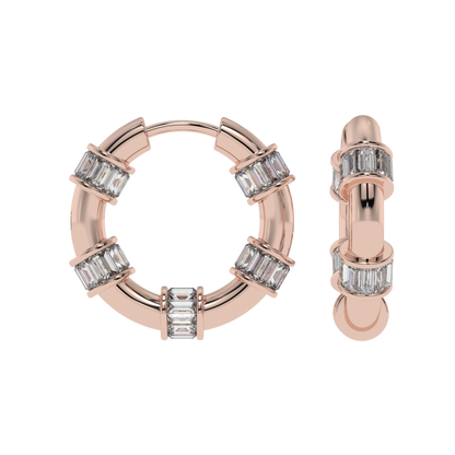 Radiant Baguette Hoop Earrings
