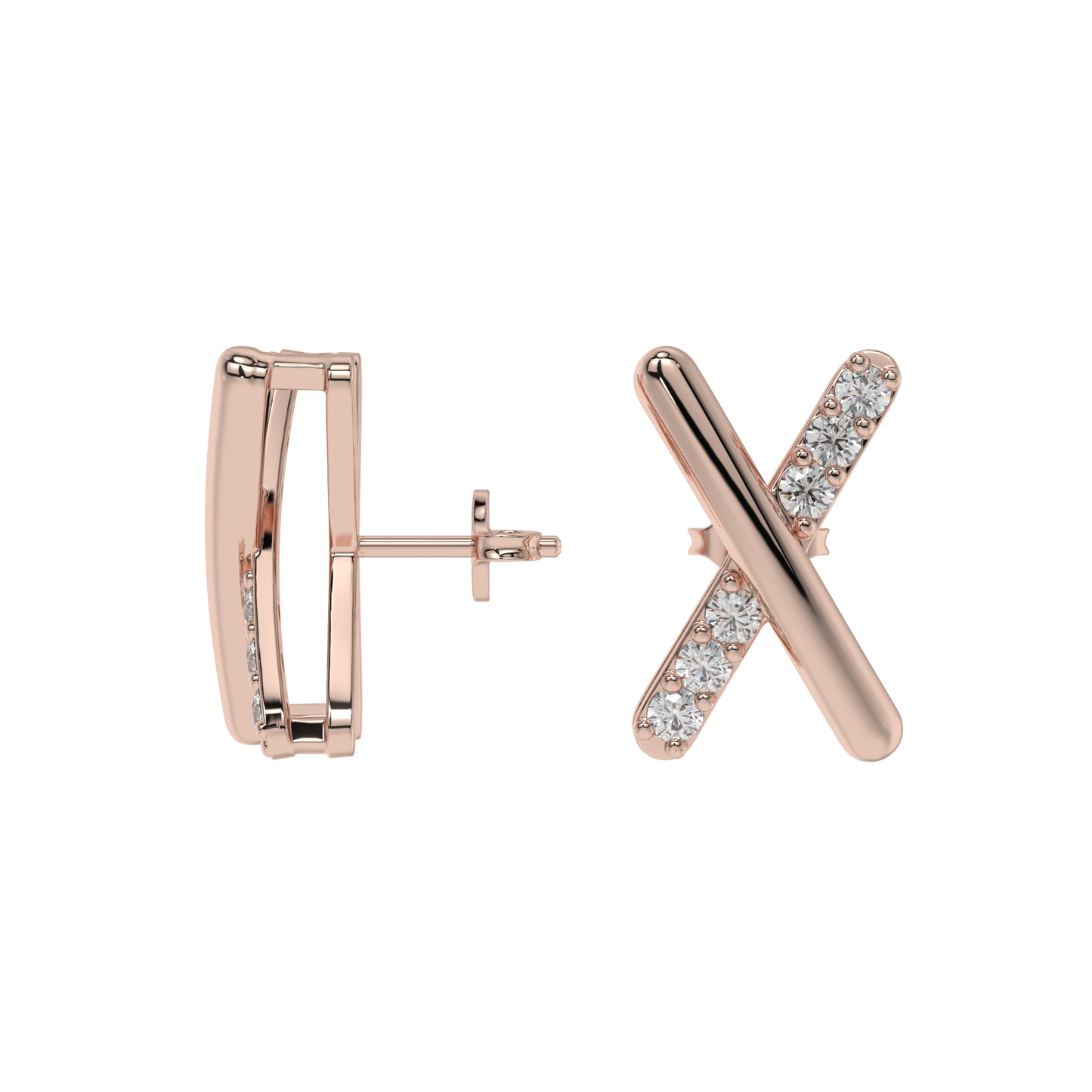 Crossline Diamond Studs CaratLink
