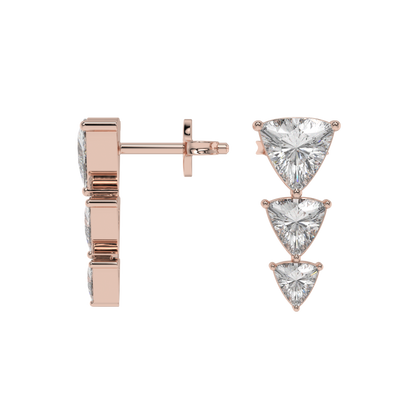 Trillion Cascade Diamond Stud Earrings Caratlink